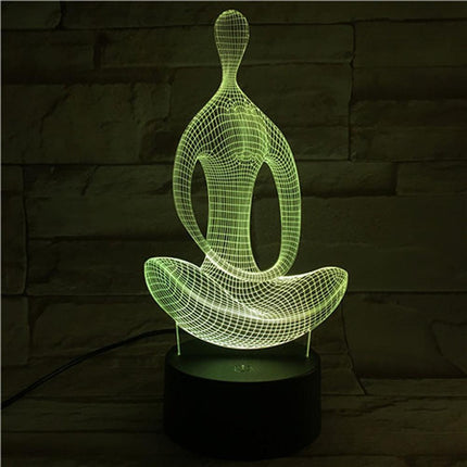 Serene Aura 3D Acrylic LED Night Light - Blissful Meditation Decor - Très Elite