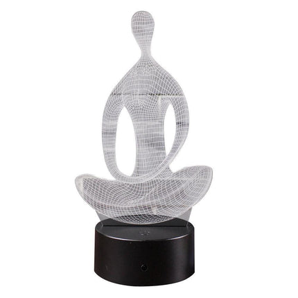 Serene Aura 3D Acrylic LED Night Light - Blissful Meditation Decor - Très Elite
