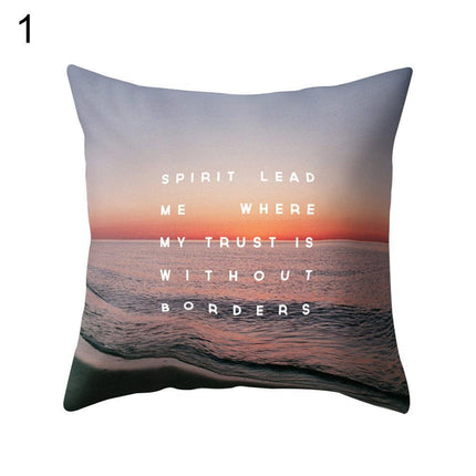 Serene Coastal Sunset Pillow Cover - Elegant Seascape Accent for Home & Office