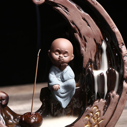 Serene Flow Ceramic Backflow Incense Burner - Tranquil Home Decor Accent