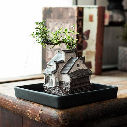 Serene Harmony: Artisan Bamboo and Ceramic Flower Pot for Zen-inspired Living - Très Elite