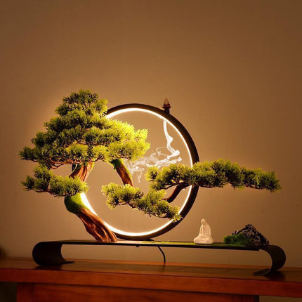 Serene LED Forest Waterfall Incense Burner Set