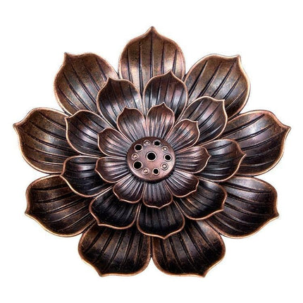 Serene Lotus Alloy Incense Holder: Aromatherapy Diffuser for Tranquil Spaces - Très Elite