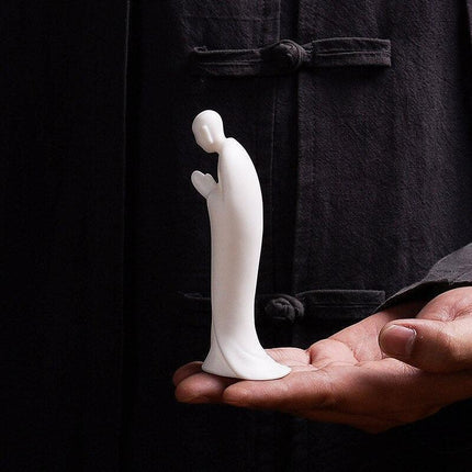 Serene Mindful Monk Porcelain Figurine - Très Elite