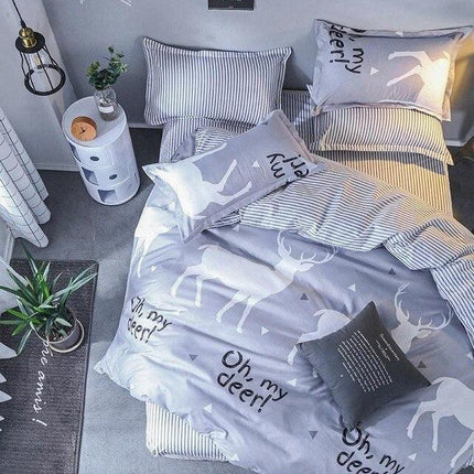 Serene Slumber Set: Elegant Printed Duvet and Pillowcase Ensemble for Ultimate Comfort - Très Elite