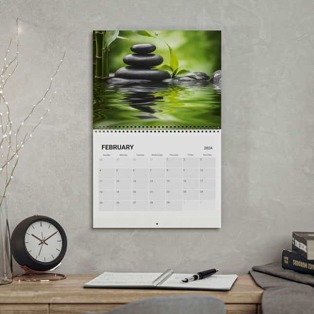 Serenity Splendor 2024 Wall Calendar - Artistic Beauty for a Calming Year