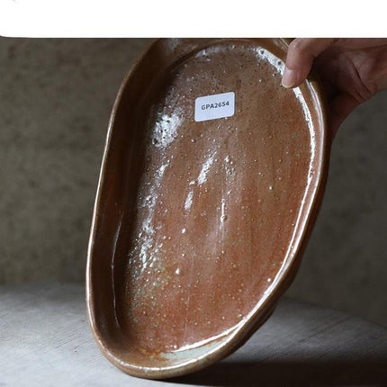 Serenity Zen Garden Handcrafted Wood-Fired Pottery Platter - Rustic Artisan Dinnerware..