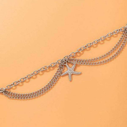 Serpent Heart Charm Triple-Layered Anklet with Elegant Tassel - Très Elite