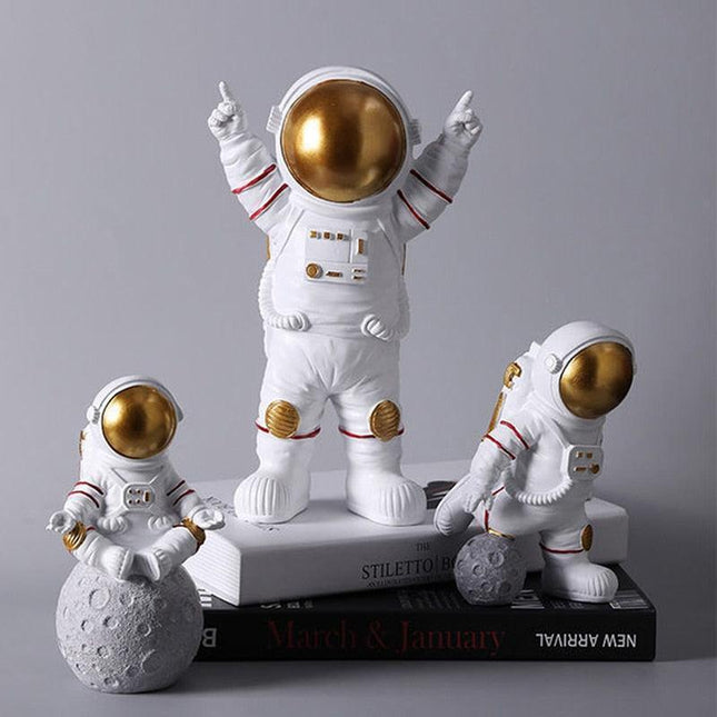 Set of 3 Nordic Astronaut Resin Decorative Sculptures