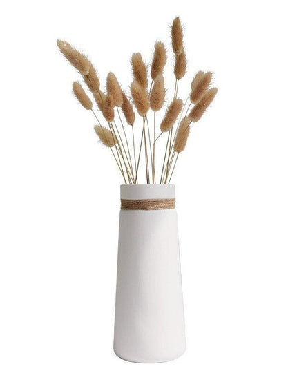 Elegant Ceramic Vase with Contemporary Hemp Rope Detail for Stylish Home Decor