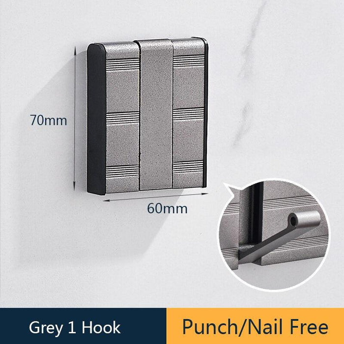 Modern Electroplated Aluminum Wall Hook Set - Elegant Storage Solution