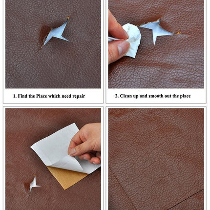 Jumbo XL Luxe Litchi Leather Repair Stickers - Stylish Solutions for Elegant Furniture Fixes