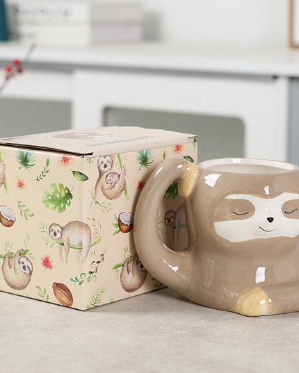 Cheerful Sloth 3D Ceramic Coffee Mug - Elevate Your Morning Routine