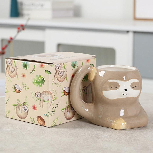 Cheerful Sloth 3D Ceramic Coffee Mug - Elevate Your Morning Routine