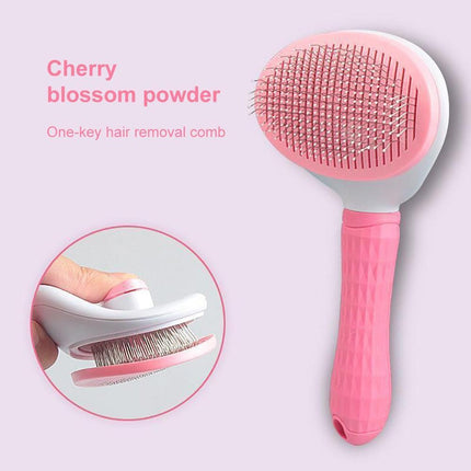 Ergonomic Long-Hair Dog Grooming Brush for Gentle Care