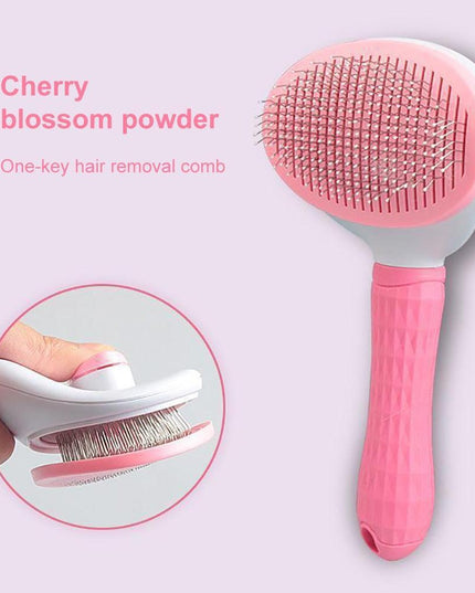 Ergonomic Long-Hair Dog Grooming Brush for Gentle Care