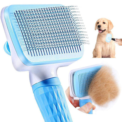 Ergonomic Long-Hair Dog Grooming Brush for Gentle Care