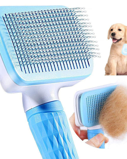 Ergonomic Long-Hair Dog Grooming Brush for Gentle Care