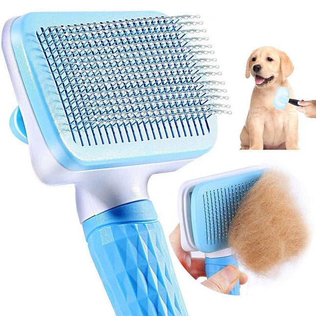 Ergonomic Long-Hair Dog Grooming Brush for Gentle Care