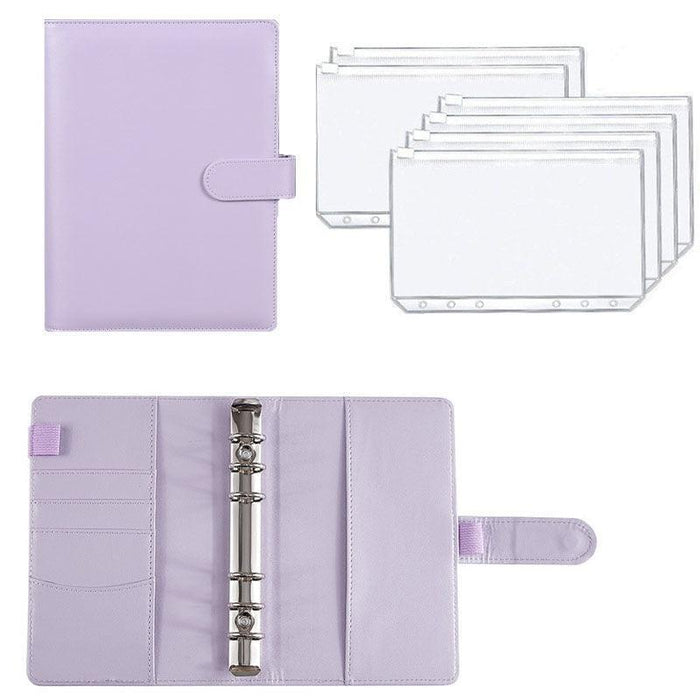 Elegant A6 Budget Planner Organizer with Customizable Loose-Leaf Pages and Secure Zippered Pockets - Stylish Financial Management Tool for Effortless Budgeting