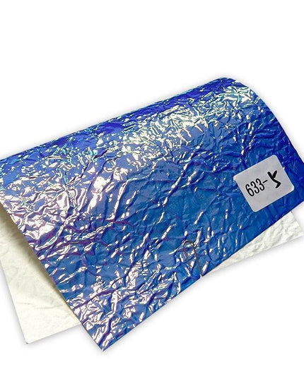 Crumpled Holographic Metallic Faux Leather Fabric Sheet for Creative DIY Endeavors