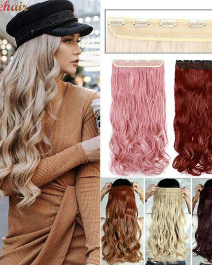 LuxeLocks 24" Curly Vibrant Synthetic Hair Extension - Effortless Glamour and Versatile Styling
