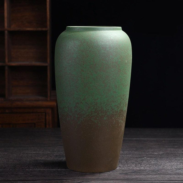 Exquisite Antique Zen Coarse Pottery Vase for Asian-Style Home Decor