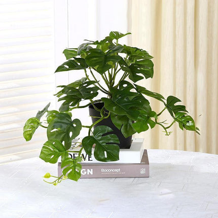 Realistic Green Turtle Leaf Faux Plant for Home and Garden Decoration