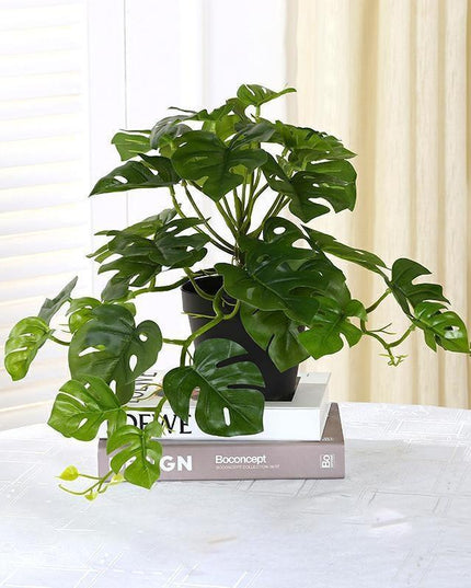 Realistic Green Turtle Leaf Faux Plant for Home and Garden Decoration