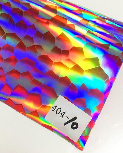 Iridescent Football Pattern PVC Jelly Vinyl Fabric - Ideal for Creative Projects