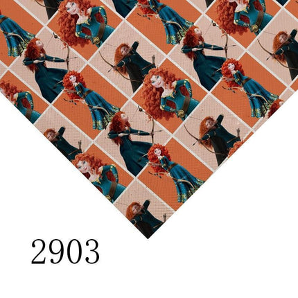 Vibrant Cartoon Character Synthetic Leather Crafting Sheet - A4 Size