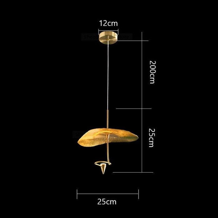 Lotus Leaf Pendant Lights: Gold Art Deco Luminaires - Elegant Hanging Fixtures with a Zen Vibe
