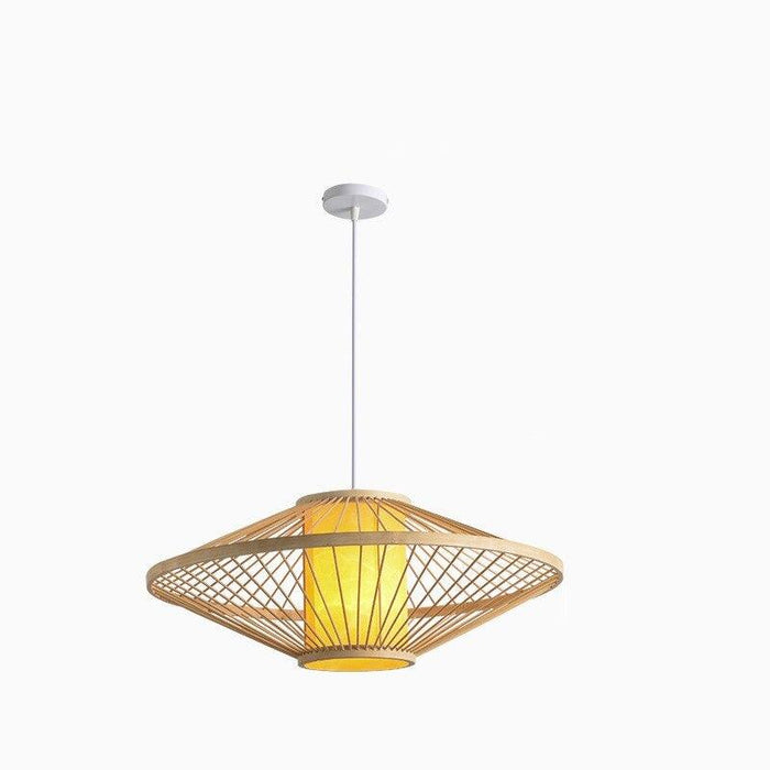 Bamboo Ceiling Chandelier: Hand-Woven Statement Piece for Home and Garden Decor