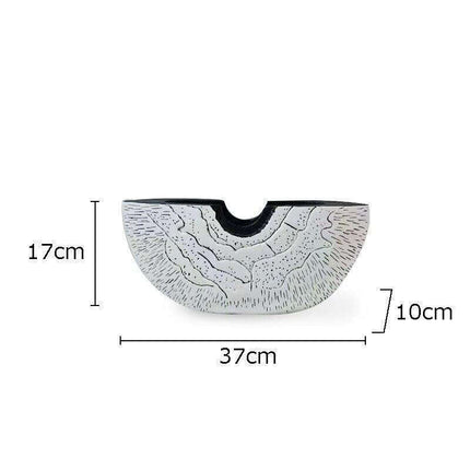 Elegant U-Shaped Floral Resin Vase with Contemporary Ceramic Aesthetic