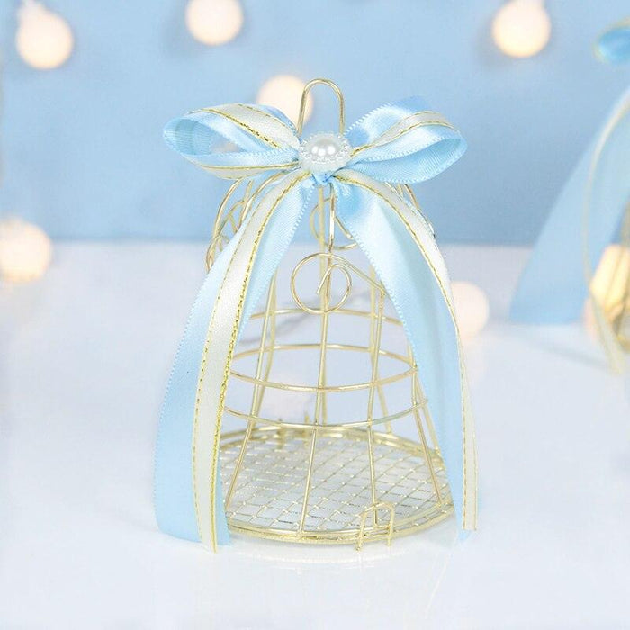 Elegant Gold Birdcage Candy Favor Boxes - Versatile Event Decor Accents