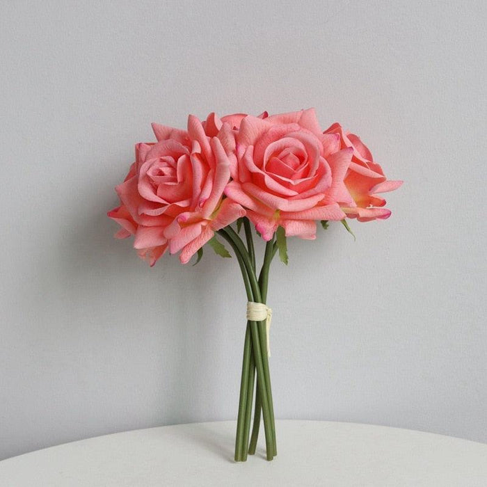 Lifelike Luxury Rose Hand Bouquets - Exquisite Decor for Weddings & Homes