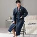 3-Layer Quilted Cotton Bathrobe for Men - Luxurious Kimono Style Dressing Gown