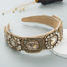 Opulent Botanica Baroque Crystal-Embellished Headband with Floral Glass Accents