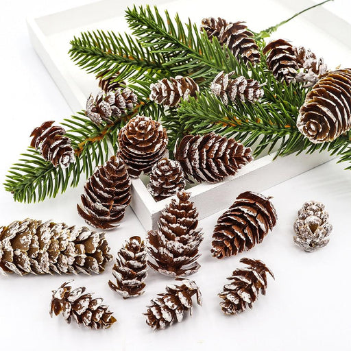 Pine Cone Christmas Decor Set with Lifelike Details and Various Sizes
