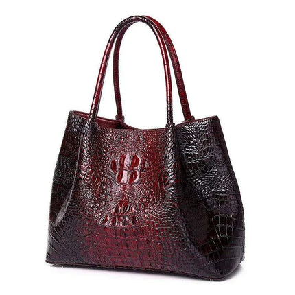 Luxurious Crocodile Pattern Leather Handbag for Stylish Women
