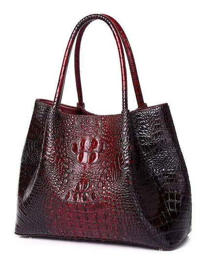 Luxurious Crocodile Pattern Leather Handbag for Stylish Women