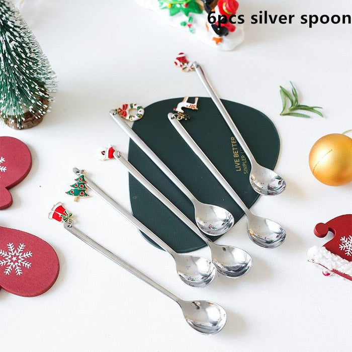 Joyful Christmas Stainless Steel Cutlery Set - Festive Table Setting Upgrade