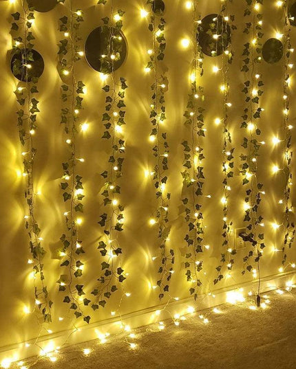 Ethereal Vine Wonderland: Premium Faux Rattan Garland with LED Illuminated Leaves