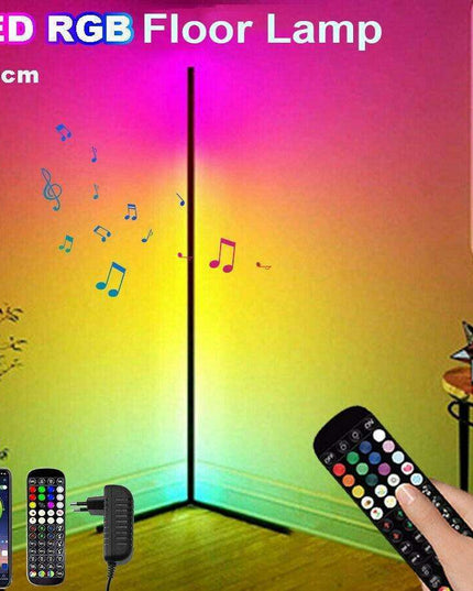 Modern Smart RGB LED Floor Lamp with Music Sync and App Control for Stylish Living Spaces