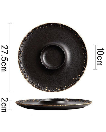 Sophisticated Pearl Point Ceramic Plate Collection for Elegant Dining