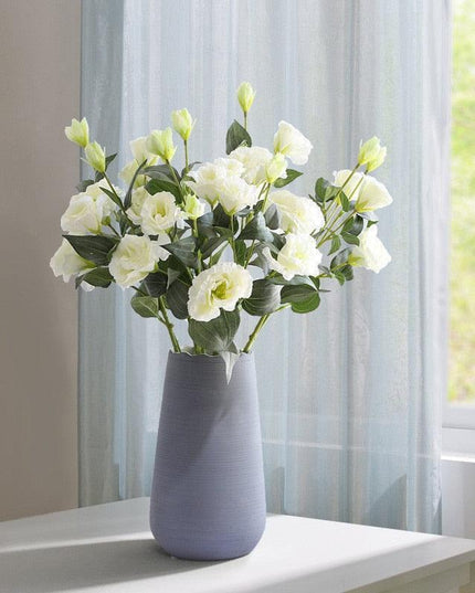 Nordic Floral Serenity: Eustoma and Platycodon Grandiflorum Silk Bouquet