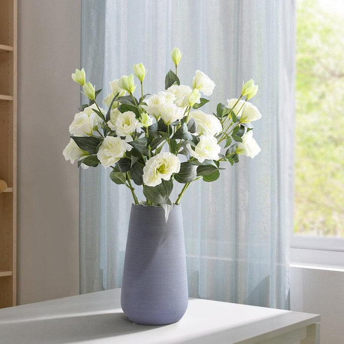 Nordic Floral Serenity: Eustoma and Platycodon Grandiflorum Silk Bouquet