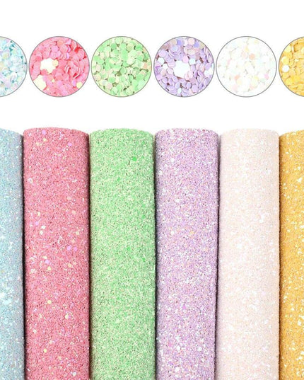 Sparkling Faux Leather DIY Craft Kit: Shimmering Fabric Collection for Creative Projects
