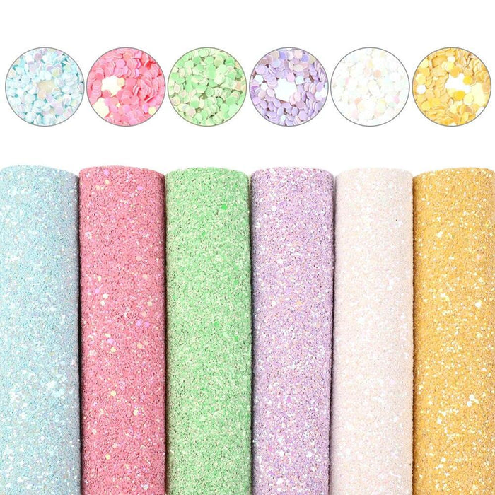 Sparkling Faux Leather DIY Craft Kit: Shimmering Fabric Collection for Creative Projects
