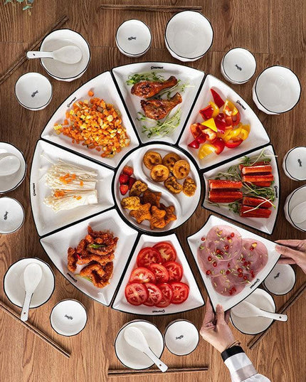 Luxurious 9-Piece Porcelain Dinnerware Collection